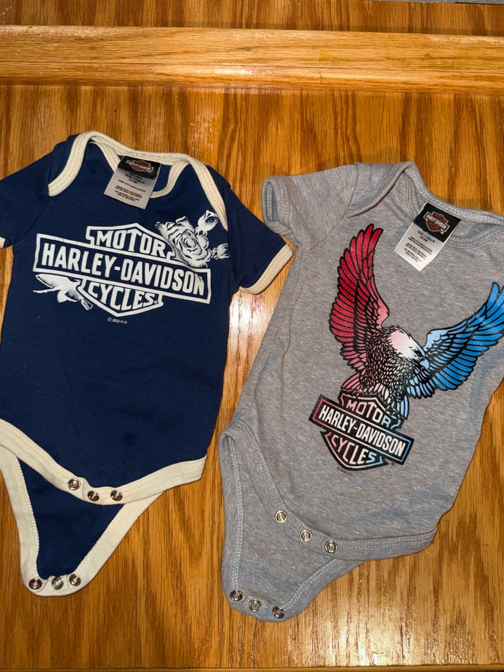Harley-Davidson Kids Navy and Gray Logo newborn onsies Set